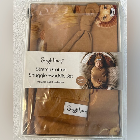 SNUGGLE HUNNY Roar Organic Snuggle Swaddle & Beanie Set - Picture 5 of 7
